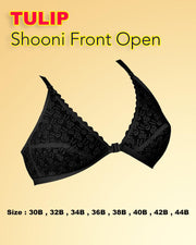 Shooni Front Open Bra - Tulip Bra - Embroidered Bra - Non Padded Non Wired