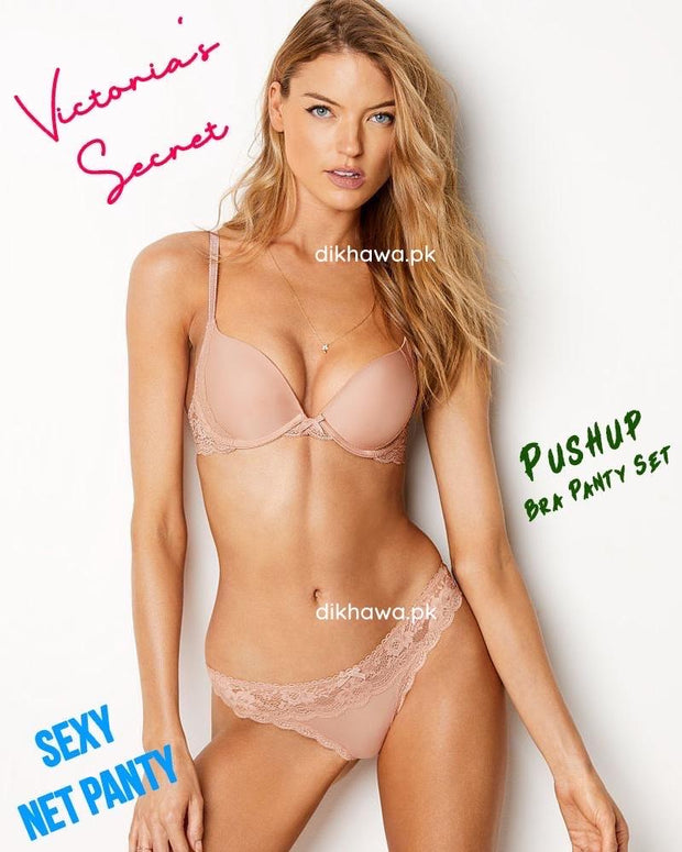 Victoria's Secret - Pushup Soft Padded Bra Panty Set - Plain Bra