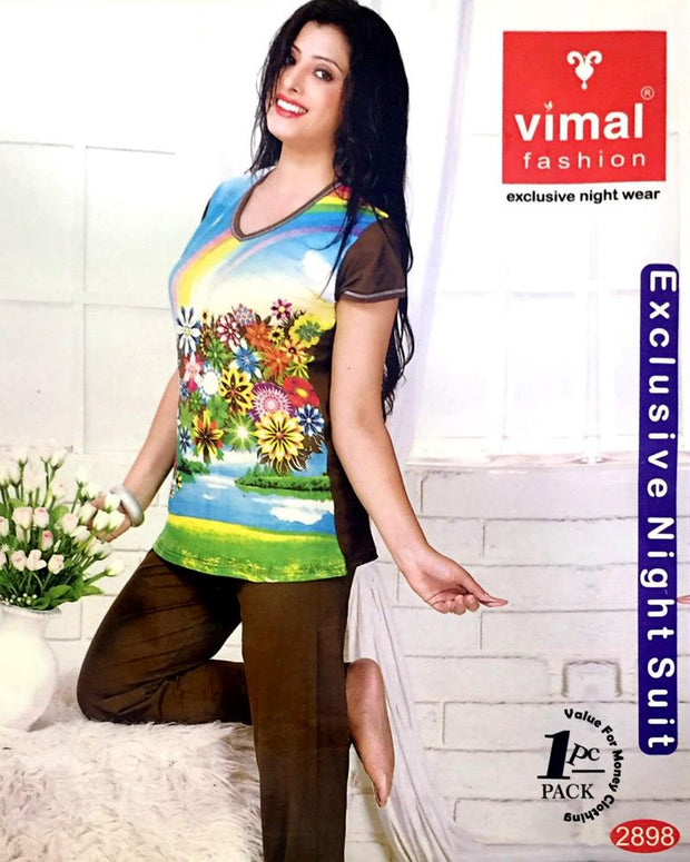 Vimal 2898 T-Shirt & Pajama Set - Premium Printed Women's Wear