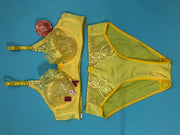 Copy of Laleli Net Bra Panty Set 2020 Yellow BRIDAL BRA PANTY SETS - NON PADDED NON WIRED BRA PANTY SET