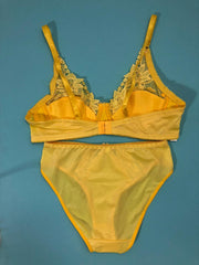 Copy of Laleli Net Bra Panty Set 2020 Yellow BRIDAL BRA PANTY SETS - NON PADDED NON WIRED BRA PANTY SET