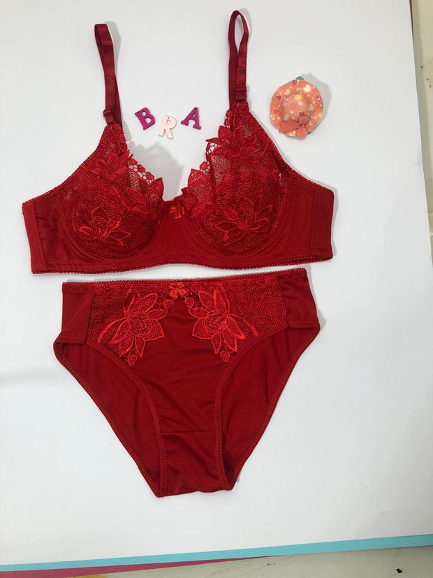 Bra Set Net Laleli Net Bra Panty Set 2020 RED BRIDAL BRA PANTY SETS - NON PADDED ...