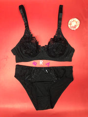 Black Bridal Bra Panty Sets - Non Padded Underwired Bra Panty Set 2020