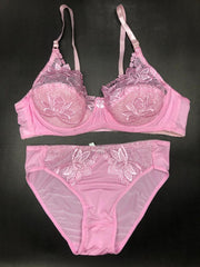 Pink Bridal Bra Panty Sets - Non Psdded Underwired Bra Panty Set 2020