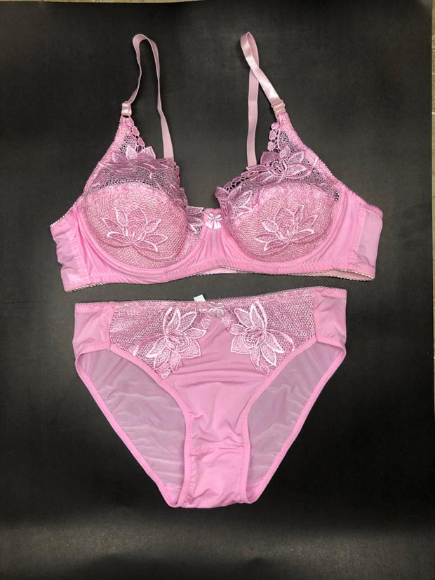 Copy of Laleli Net Bra Panty Set 2020 Pink BRIDAL BRA PANTY SETS - NON PADDED NON WIRED BRA PANTY SET