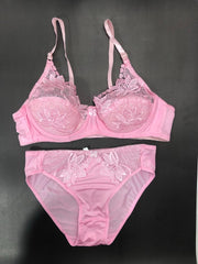 Pink Bridal Bra Panty Sets - Non Psdded Underwired Bra Panty Set 2020