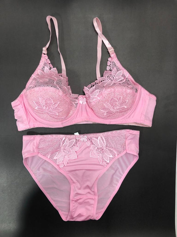 Pink Bridal Bra Panty Sets - Non Psdded Underwired Bra Panty Set 2020