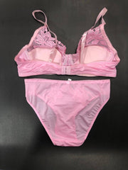 Copy of Laleli Net Bra Panty Set 2020 Pink BRIDAL BRA PANTY SETS - NON PADDED NON WIRED BRA PANTY SET