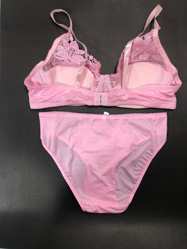 Pink Bridal Bra Panty Sets - Non Psdded Underwired Bra Panty Set 2020