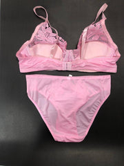 Copy of Laleli Net Bra Panty Set 2020 Pink BRIDAL BRA PANTY SETS - NON PADDED NON WIRED BRA PANTY SET