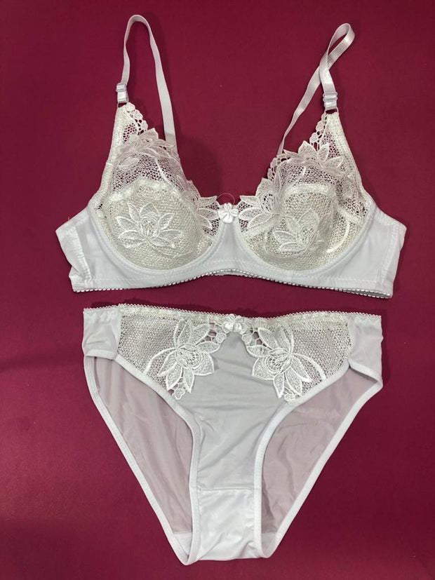 Copy of Laleli Net Bra Panty Set 2020 Beige BRIDAL BRA PANTY SETS - NON PADDED NON WIRED BRA PANTY SET