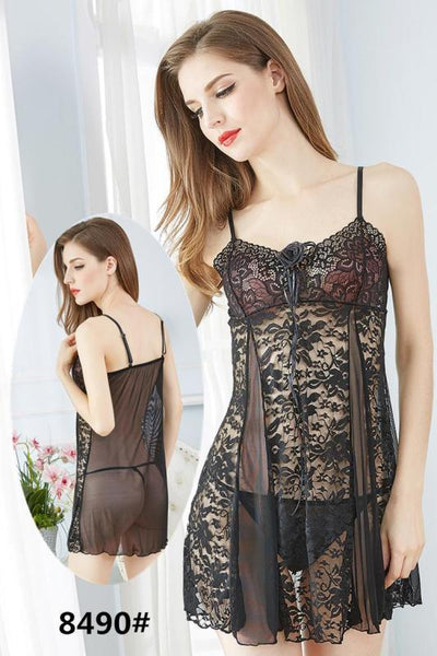 Senslife Short Romantic  Nighty For Women - 8490