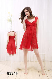 Feballey Short Romantic  Nighty For Women - 8334