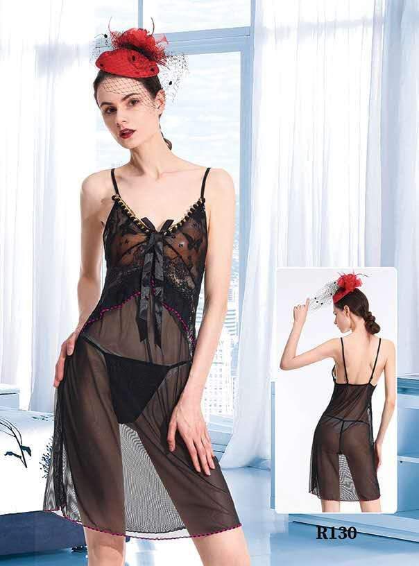 Rangmor Short Romantic  Nighty For Women - R130