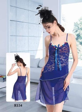 Honey Moon Bridal Short Net Nighty -  R154