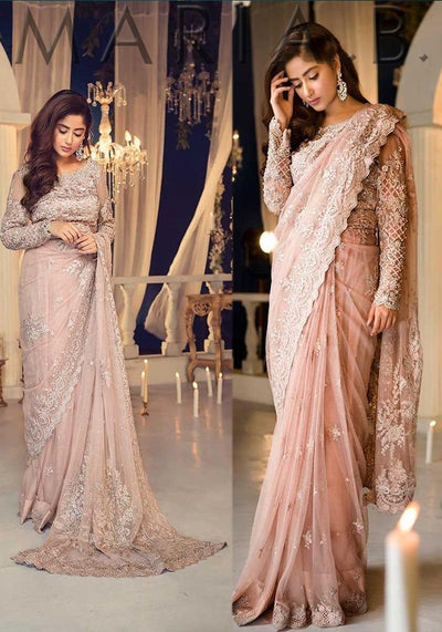 Maria B-Embroidered Saree 2019 MCT-2(Replica)(Unstitched)