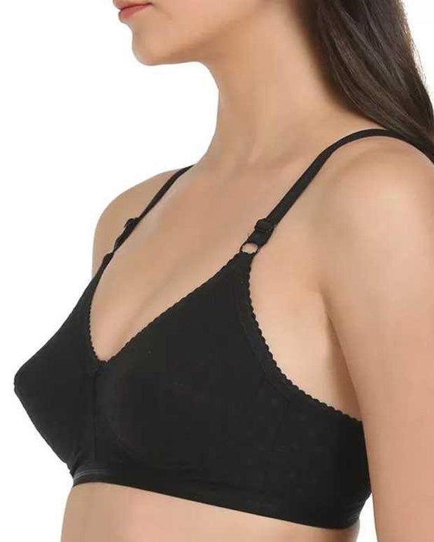 Black Dotted Padded Bra - 1576 - Bodycare - Black