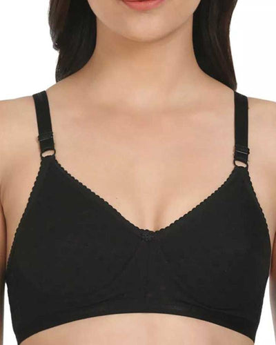 Black Dotted Padded Bra - 1576 - Bodycare - Black