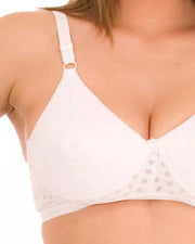 White Dotted Padded Bra - 1576 - Bodycare - White