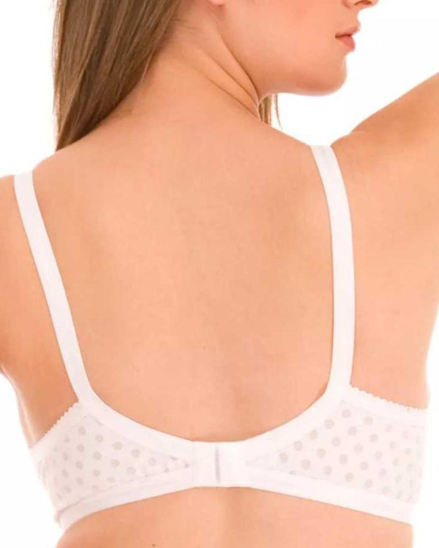 White Dotted Padded Bra - 1576 - Bodycare - White