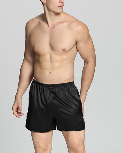 Black Color Silk Satin Boxer For Men's - Sb01-Bk