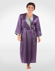 Violet Color Shawl Collar Gown - Shlgwn-Vlt