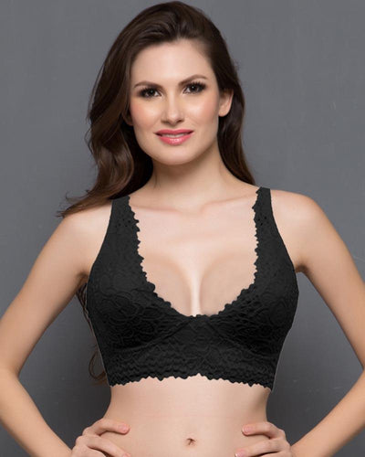 SEXY NET BRA 318 BLACK - SOFT PADDED NON WIRED - LUXE LINGERIE