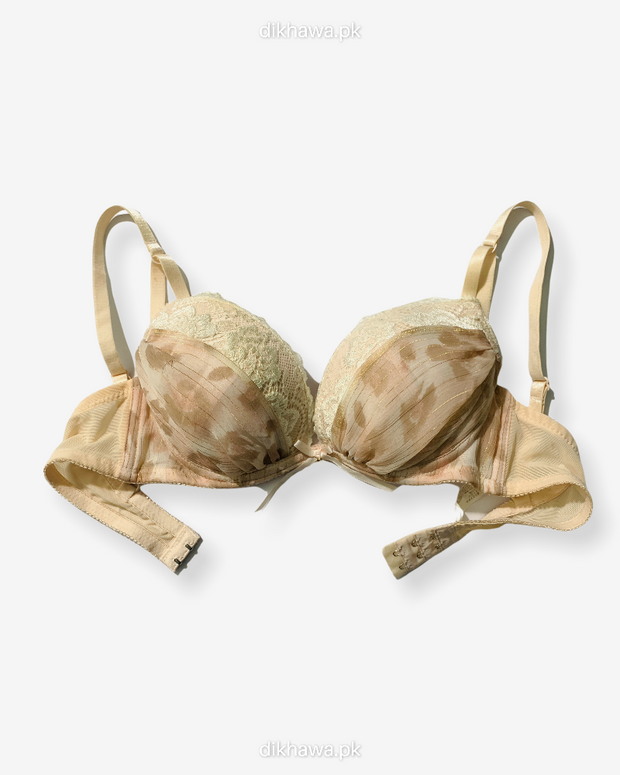 Imported Stocklot Branded  Net Pushup Bra - Underwired Padded Bra - Pack of 2