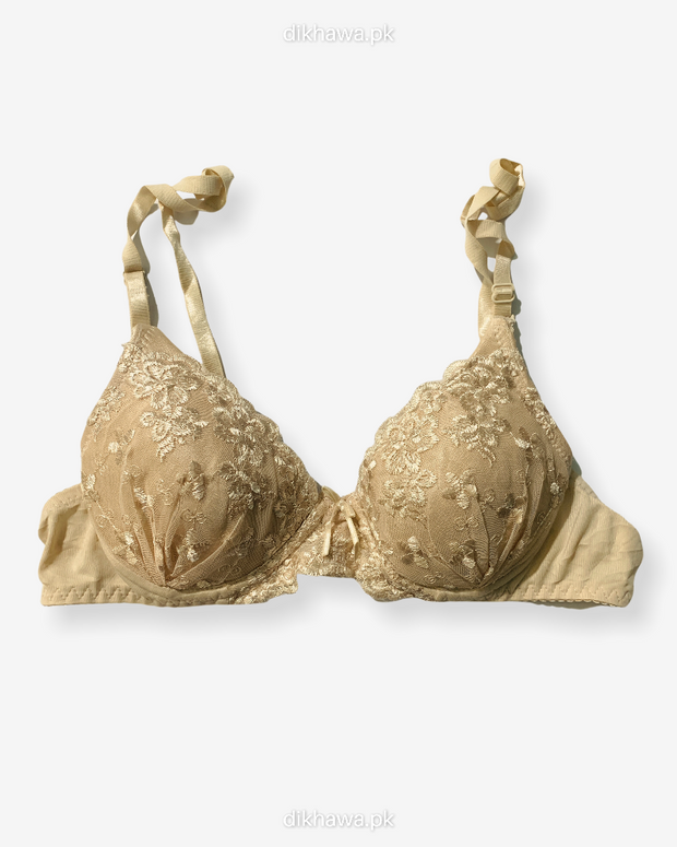 Imported Stocklot Branded  Net Pushup Bra - Underwired Padded Bra - Pack of 2