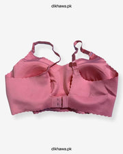 Self Design Cotton Single Padded Bra - Pink- 2021