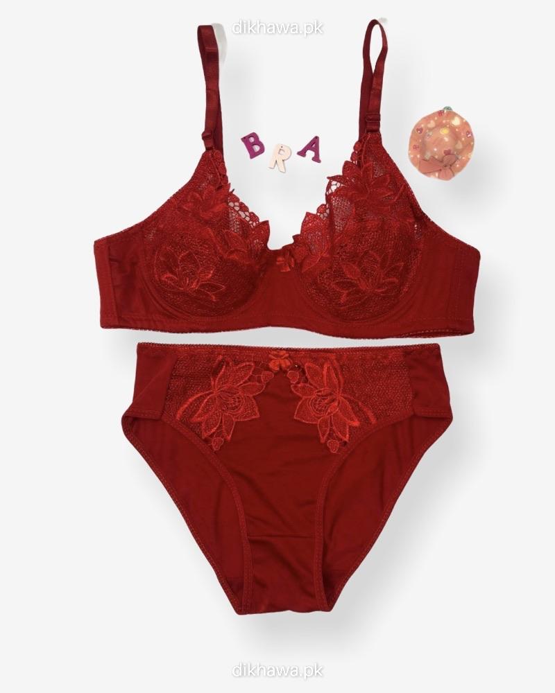 Red Bridal Bra Panty Sets - Non Psdded Underwired Bra Panty Set 2020 ...