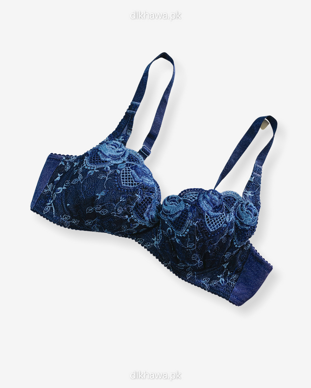 Imported Stocklot Branded  Net Pushup Bra - Underwired Padded Bra - Pack of 2