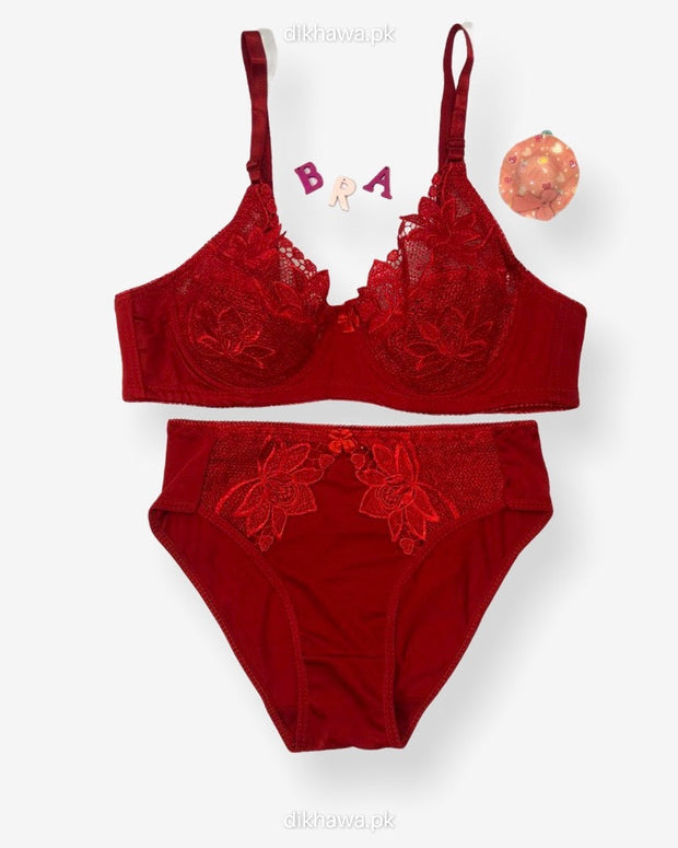 Red Bridal Bra Panty Sets - Non Padded Underwired Bra Panty Set 2022