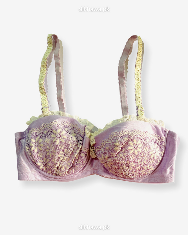 Imported Stocklot Branded  Net Pushup Bra - Underwired Padded Bra - Pack of 2