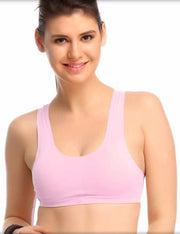 Padded Polyamide Sports Bra - Pink - Bras - diKHAWA Online Shopping in Pakistan