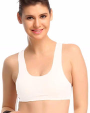 Padded Polyamide Sports Bra - White - Bras - diKHAWA Online Shopping in Pakistan