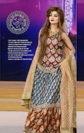 Paki Bridal Dresses(BRIDAL SHARARA)(Replica) (Unstitched)